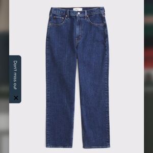 Abercrombie Ultra High Rise Ankle Straight Jean | Size 27 Long | Dark Wash